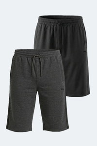 Slazenger - Slazenger NEYRA 2 Lİ SET Erkek Siyah - Koyu Gri Şort