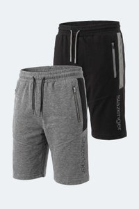 Slazenger - Slazenger NIKON I 2 Lİ SET Erkek Siyah - Koyu Gri Şort
