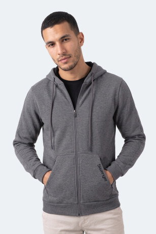 Slazenger NONSTOP I Erkek Kapüşonlu Fermuarlı Koyu Gri Sweatshırt 