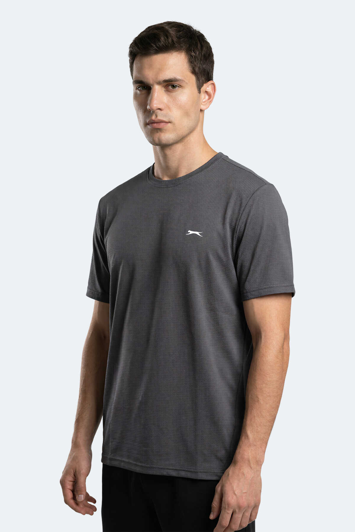 Slazenger - Slazenger NOONE I Erkek Koyu Gri Tişört