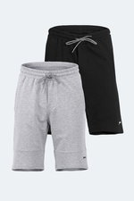 Slazenger - Slazenger NORA 2 Lİ SET Erkek Siyah - Gri Şort