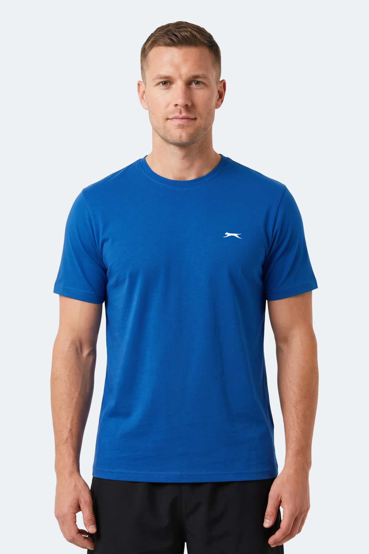 Slazenger - Slazenger NOTRON I Erkek Saks Mavi Tişört