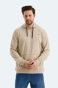 Slazenger - Slazenger OBRA IN Erkek Kapüşonlu Cepli Bej Sweatshırt Slazenger - Slazenger OBRA IN Erkek Kapüşonlu Cepli Bej Sweatshırt