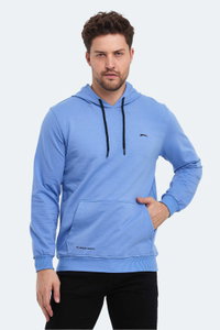 Slazenger - Slazenger OBRA IN Erkek Kapüşonlu Cepli Turkuaz Sweatshırt