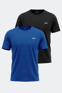 Slazenger - Slazenger ODALIS 2 Lİ SET Erkek Siyah - Lacivert Tişört