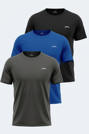 Slazenger ODALIS 3 LÜ SET Erkek  SİYAH - KOYU GRİ-LACİVERT Tişört 