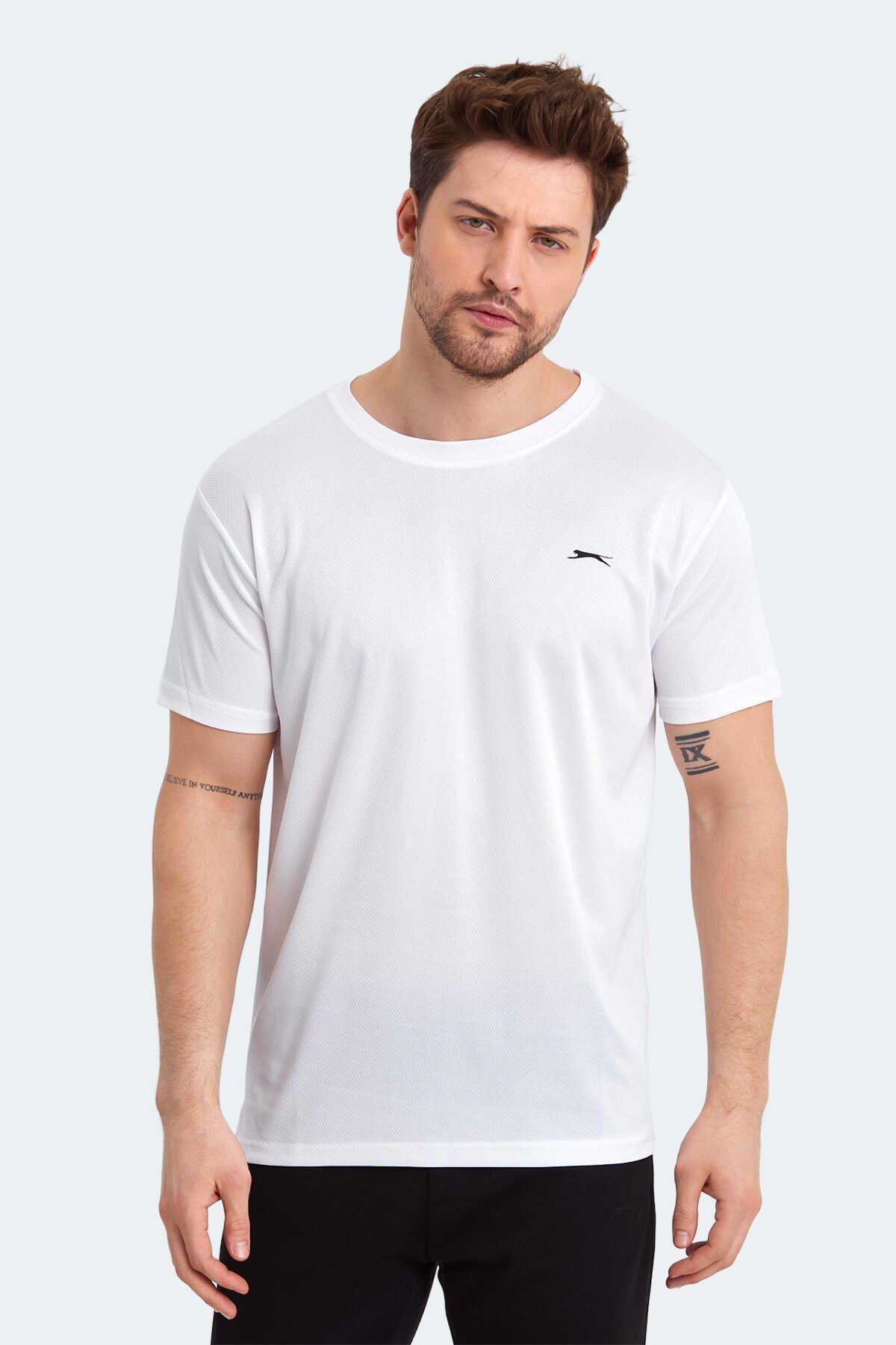 Slazenger - Slazenger ODALIS I Erkek Kısa Kol T-Shirt Beyaz