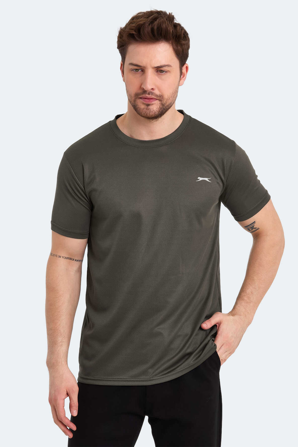 Slazenger - Slazenger ODALIS I Erkek Kısa Kol T-Shirt Haki