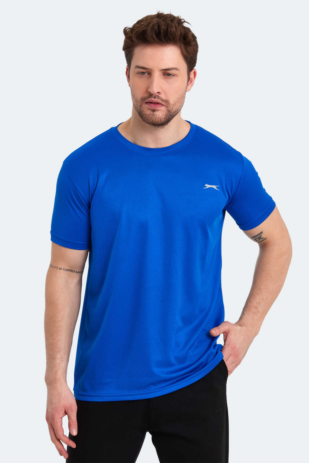 Slazenger - Slazenger ODALIS I Erkek Saks Mavi Tişört