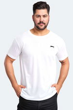 Slazenger - Slazenger ODALIS IN Büyük Beden Erkek Beyaz Tişört