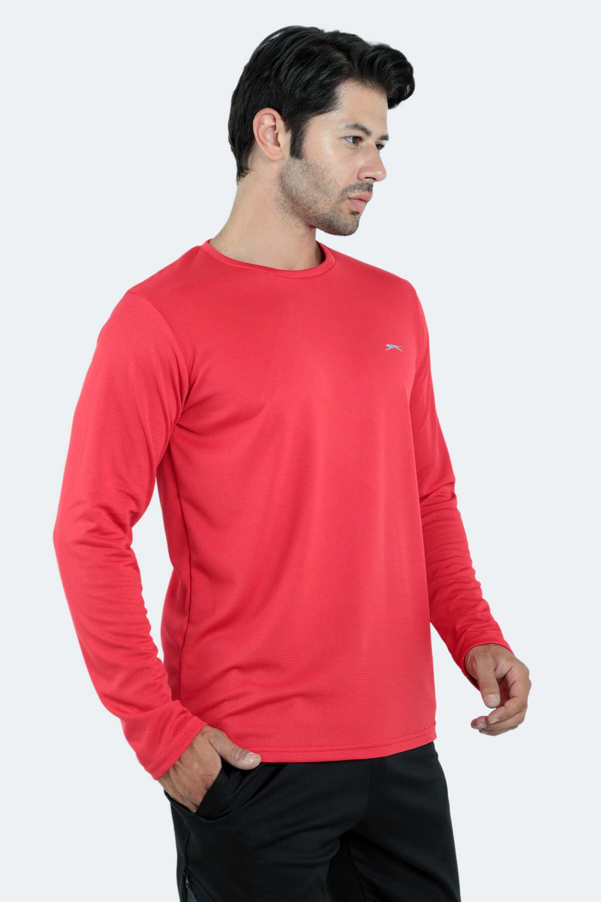 Slazenger - Slazenger ODIN I Erkek Uzun Kollu T-Shirt Kırmızı