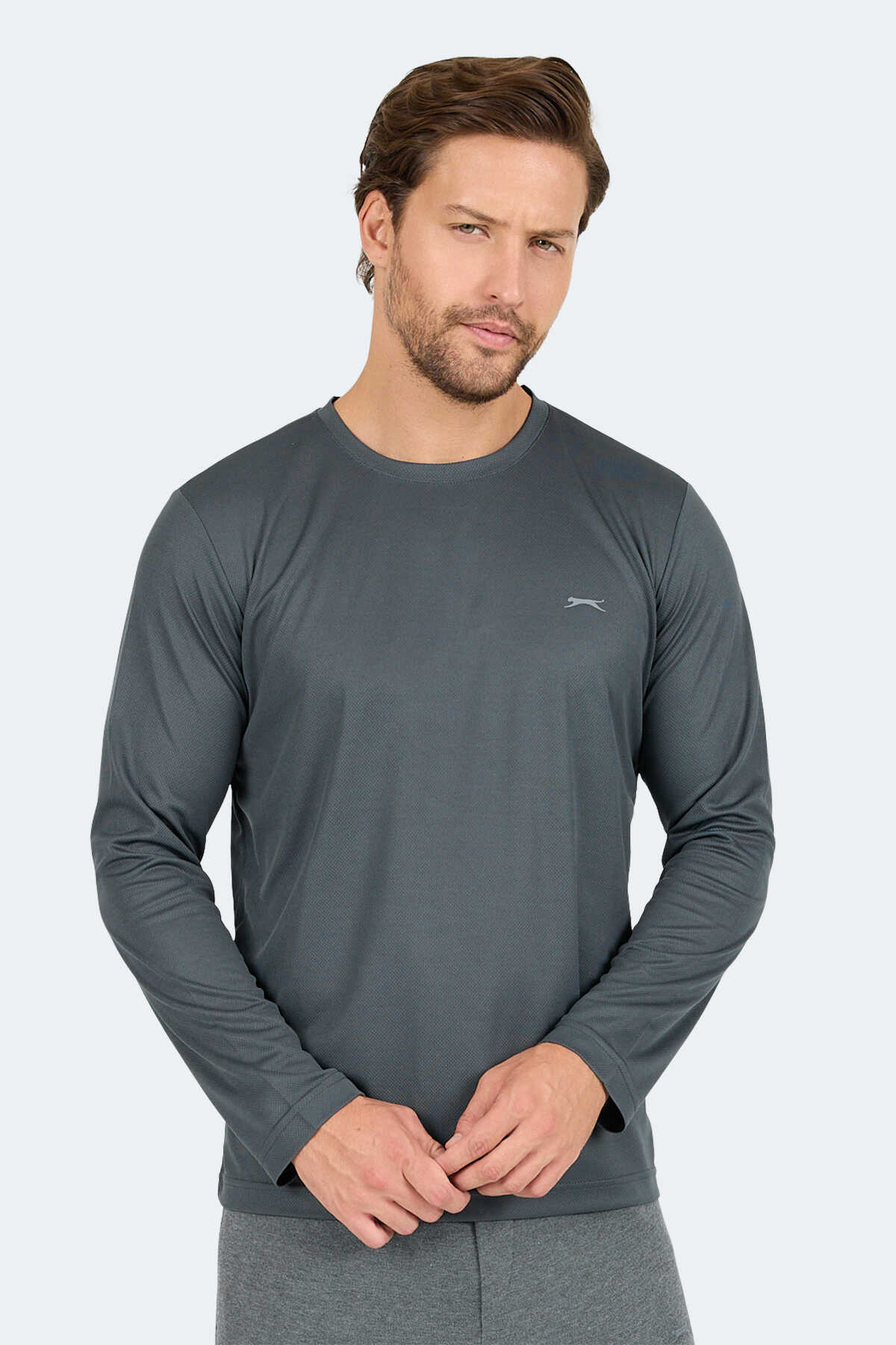 Slazenger - Slazenger ODIN I Erkek Tişört Koyu Gri