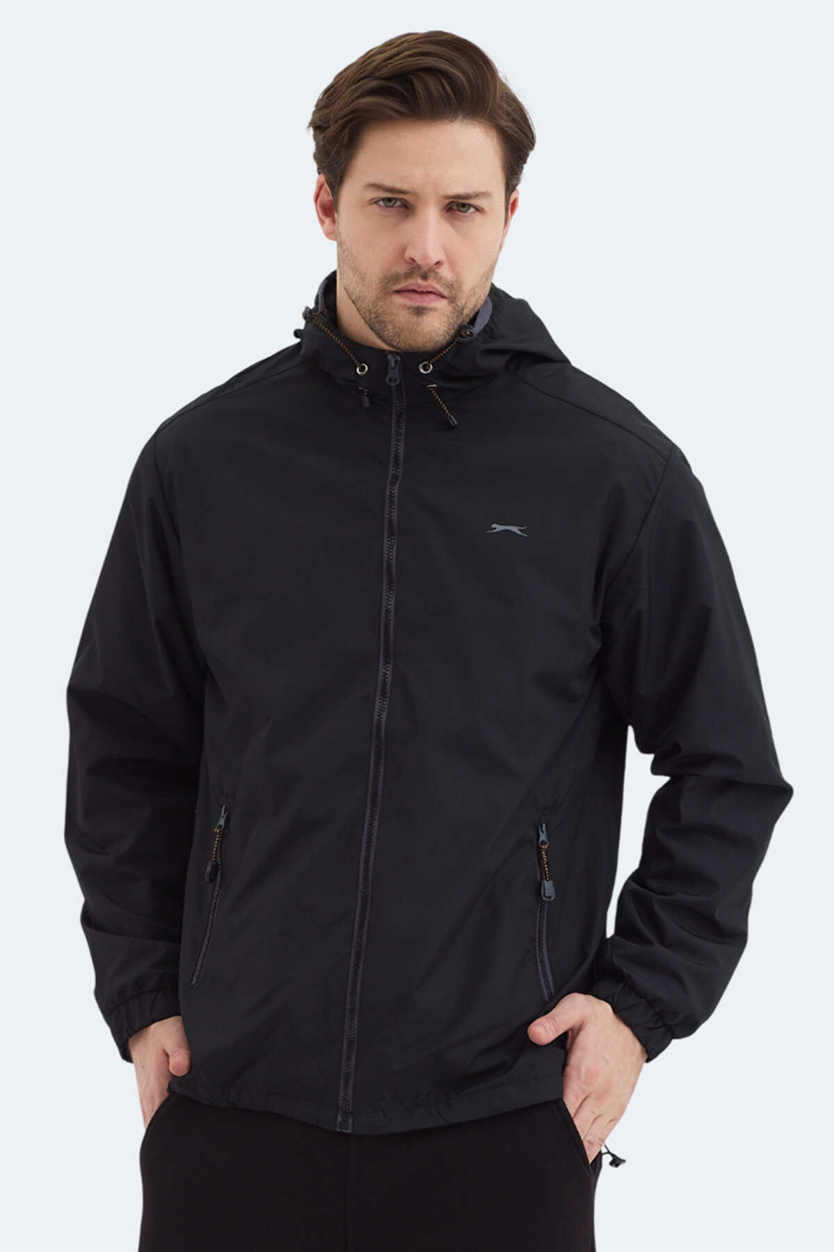 Slazenger - Slazenger OFANS Erkek Siyah Yağmurluk