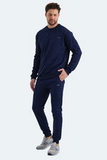 Slazenger - Slazenger OFFENDER KTN Erkek Cepli Lacivert Eşofman Takımı Slazenger - Slazenger OFFENDER KTN Erkek Cepli Lacivert Eşofman Takımı