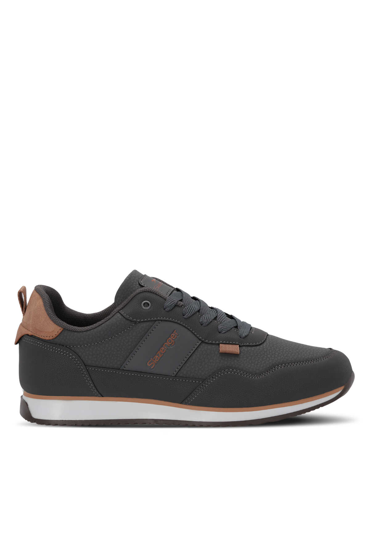 Slazenger - Slazenger OFFENSE Erkek Günlük Ayakkabı Koyu Gri / Beyaz