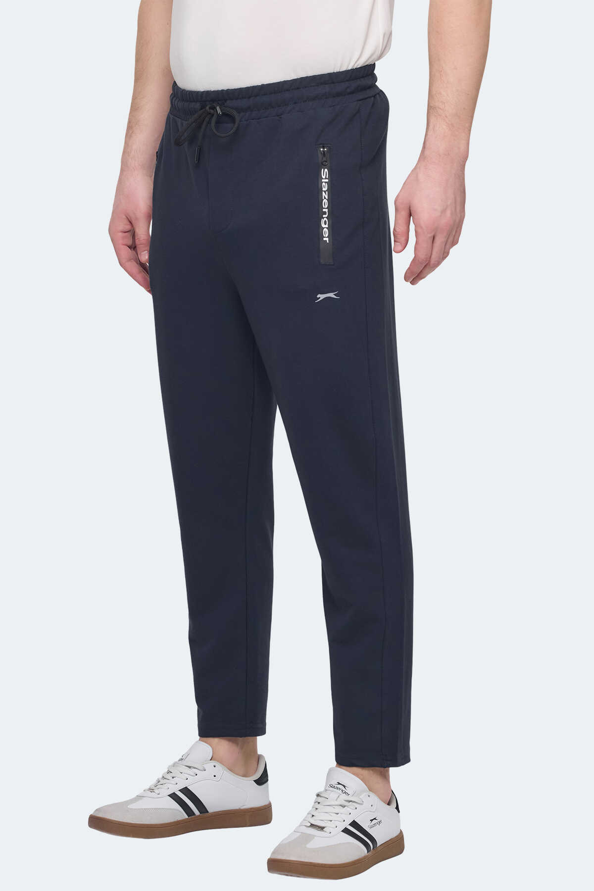 Slazenger - Slazenger OLI IN Erkek Fermuar Cepli Lacivert Eşofman Altı