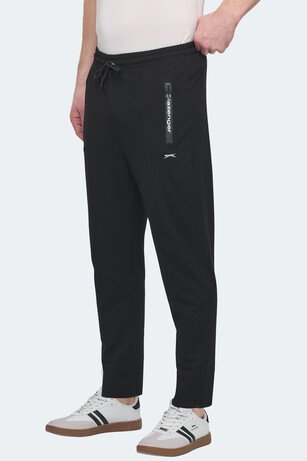 Slazenger OLI IN Erkek Fermuar Cepli Siyah Eşofman Altı 