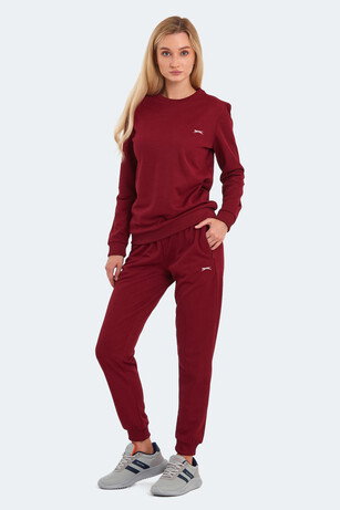 Slazenger OLINDA Kadın Cepli Bordo Eşofman Takımı 