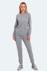 Slazenger - Slazenger OLINDA Kadın Cepli Gri Eşofman Takımı Slazenger - Slazenger OLINDA Kadın Cepli Gri Eşofman Takımı