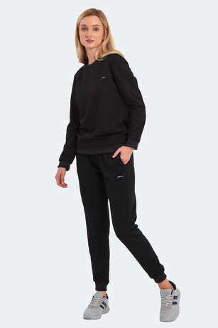 Slazenger OLINDA Kadın Cepli Siyah Eşofman Takımı 