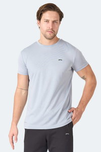 Slazenger - Slazenger OMAR KTN Erkek Açık Gri Tişört