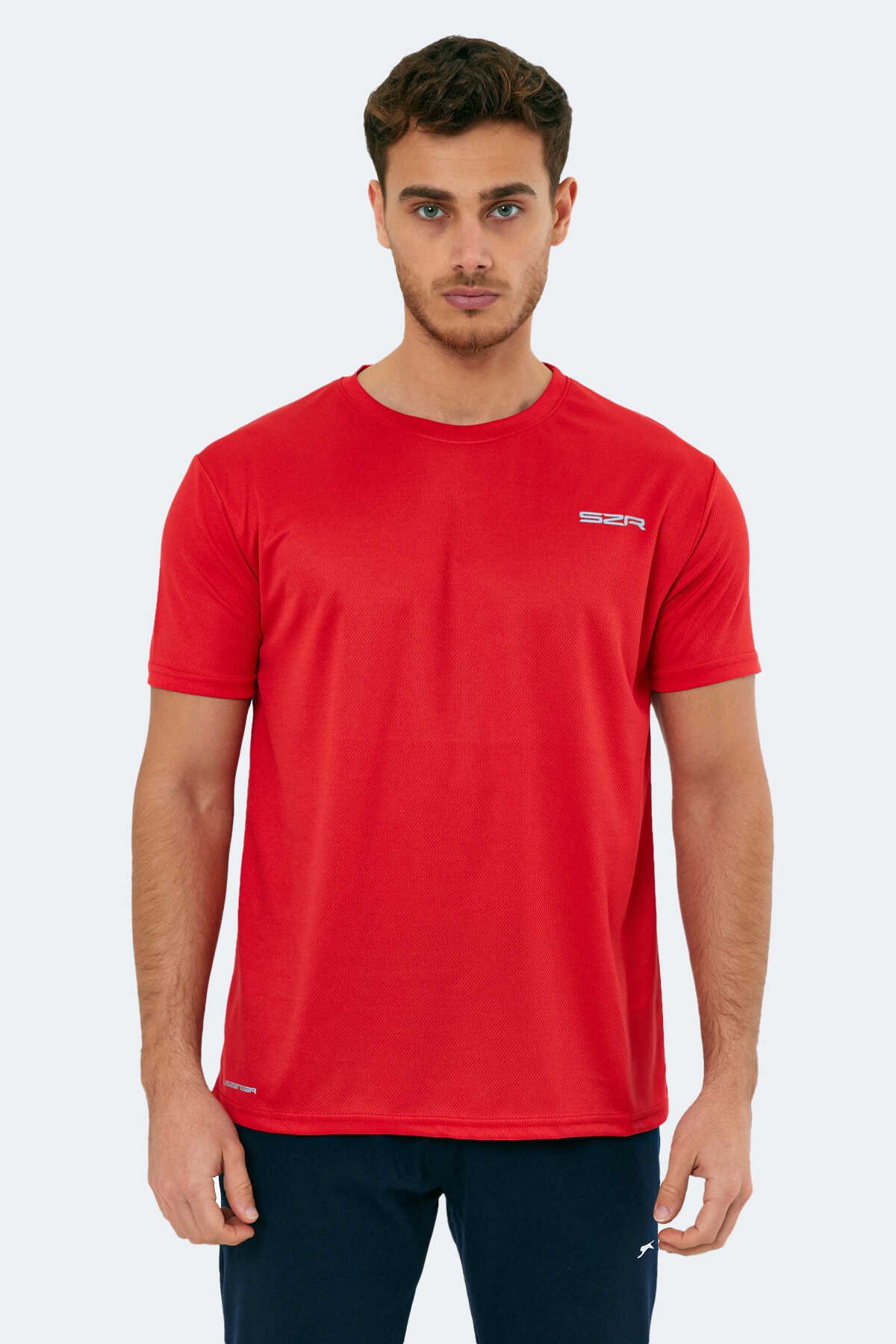 Slazenger - Slazenger OMAR KTN Erkek Kısa Kol T-Shirt Kırmızı