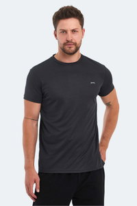 Slazenger - Slazenger OMAR KTN Erkek Koyu Gri Tişört