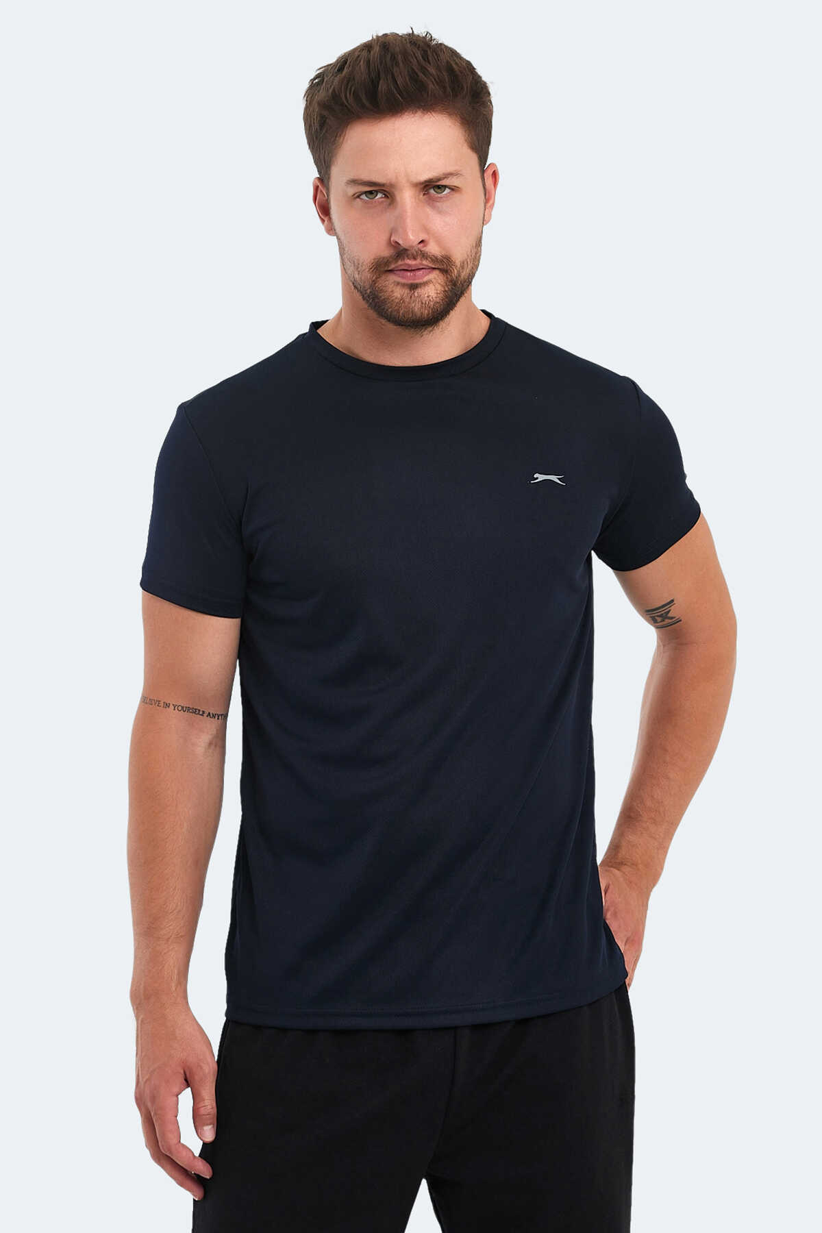 Slazenger - Slazenger OMAR KTN Erkek Lacivert Tişört