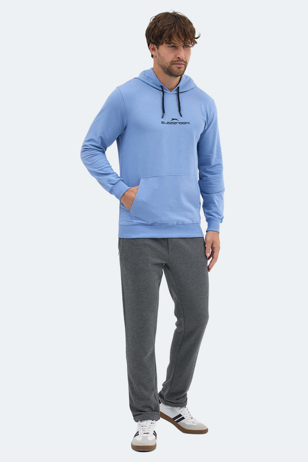 Slazenger ONCA Erkek Kanguru Cepli Kapüşonlu Turkuaz Sweatshırt Slazenger ONCA Erkek Kanguru Cepli Kapüşonlu Turkuaz Sweatshırt