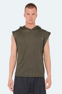 Slazenger - Slazenger ONDINA IN Erkek Kolsuz Haki Tişört