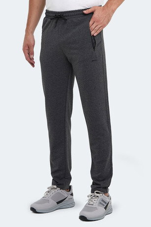 Slazenger ONES IN Erkek Fermuar Cepli Koyu Gri Eşofman Altı
