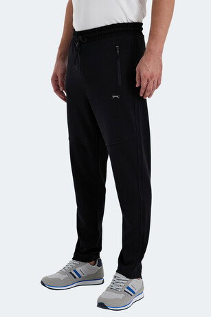 Slazenger ONES IN Erkek Fermuar Cepli Siyah Eşofman Altı