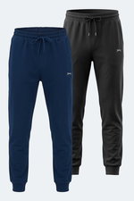 Slazenger - Slazenger ONIONIX 2 Lİ SET Erkek Siyah - Lacivert Eşofman Altı