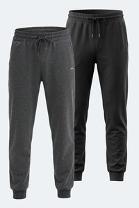 Slazenger - Slazenger ONIONIX 2 Lİ SET Erkek Siyah - Koyu Gri Eşofman Altı