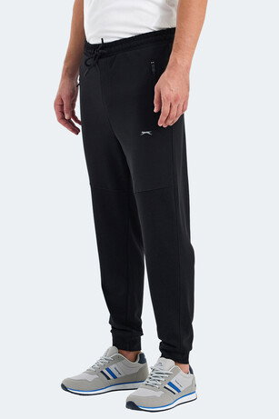 Slazenger ONLY IN Erkek Fermuar Cepli Siyah Eşofman Altı 