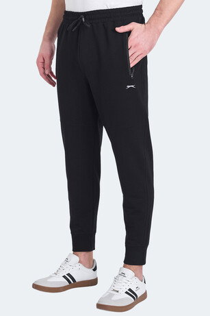 Slazenger ONON IN Erkek Fermuar Cepli Siyah Eşofman Altı 