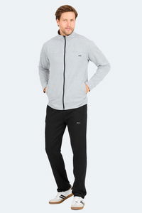 Slazenger - Slazenger ORDER IN Erkek Fermuarlı Dik Yaka Cepli Gri Eşofman Takımı Slazenger - Slazenger ORDER IN Erkek Fermuarlı Dik Yaka Cepli Gri Eşofman Takımı