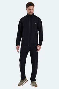 Slazenger - Slazenger ORDER IN Erkek Fermuarlı Dik Yaka Cepli Siyah Eşofman Takımı Slazenger - Slazenger ORDER IN Erkek Fermuarlı Dik Yaka Cepli Siyah Eşofman Takımı