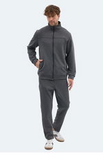 Slazenger - Slazenger ORDER IN Erkek Fermuarlı Dik Yaka Cepli Füme Eşofman Takımı