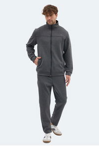Slazenger - Slazenger ORDER IN Erkek Fermuarlı Dik Yaka Cepli Füme Eşofman Takımı Slazenger - Slazenger ORDER IN Erkek Fermuarlı Dik Yaka Cepli Füme Eşofman Takımı