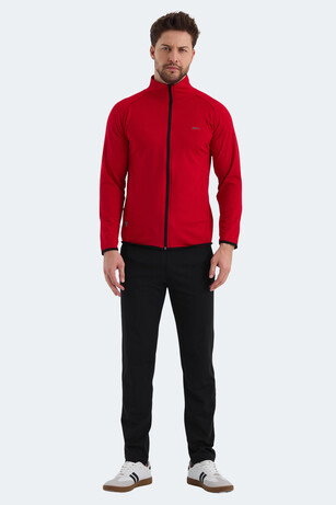 Slazenger ORRA IN Erkek Fermuarlı Dik Yaka Cepli Kırmızı Eşofman Takımı 