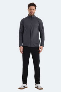 Slazenger - Slazenger ORRA IN Erkek Fermuarlı Dik Yaka Cepli Koyu Gri Eşofman Takımı Slazenger - Slazenger ORRA IN Erkek Fermuarlı Dik Yaka Cepli Koyu Gri Eşofman Takımı