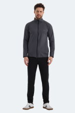 Slazenger - Slazenger ORRA IN Erkek Fermuarlı Dik Yaka Cepli Koyu Gri Eşofman Takımı