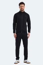 Slazenger - Slazenger ORRA IN Erkek Fermuarlı Dik Yaka Cepli Siyah Eşofman Takımı Slazenger - Slazenger ORRA IN Erkek Fermuarlı Dik Yaka Cepli Siyah Eşofman Takımı