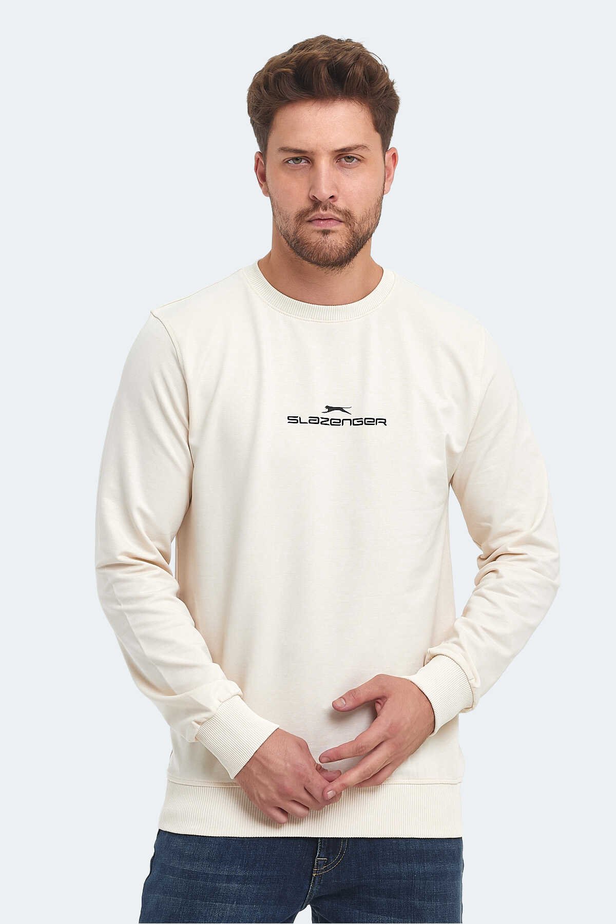Slazenger - Slazenger ORTWIN IN Erkek Sweatshirt Bej