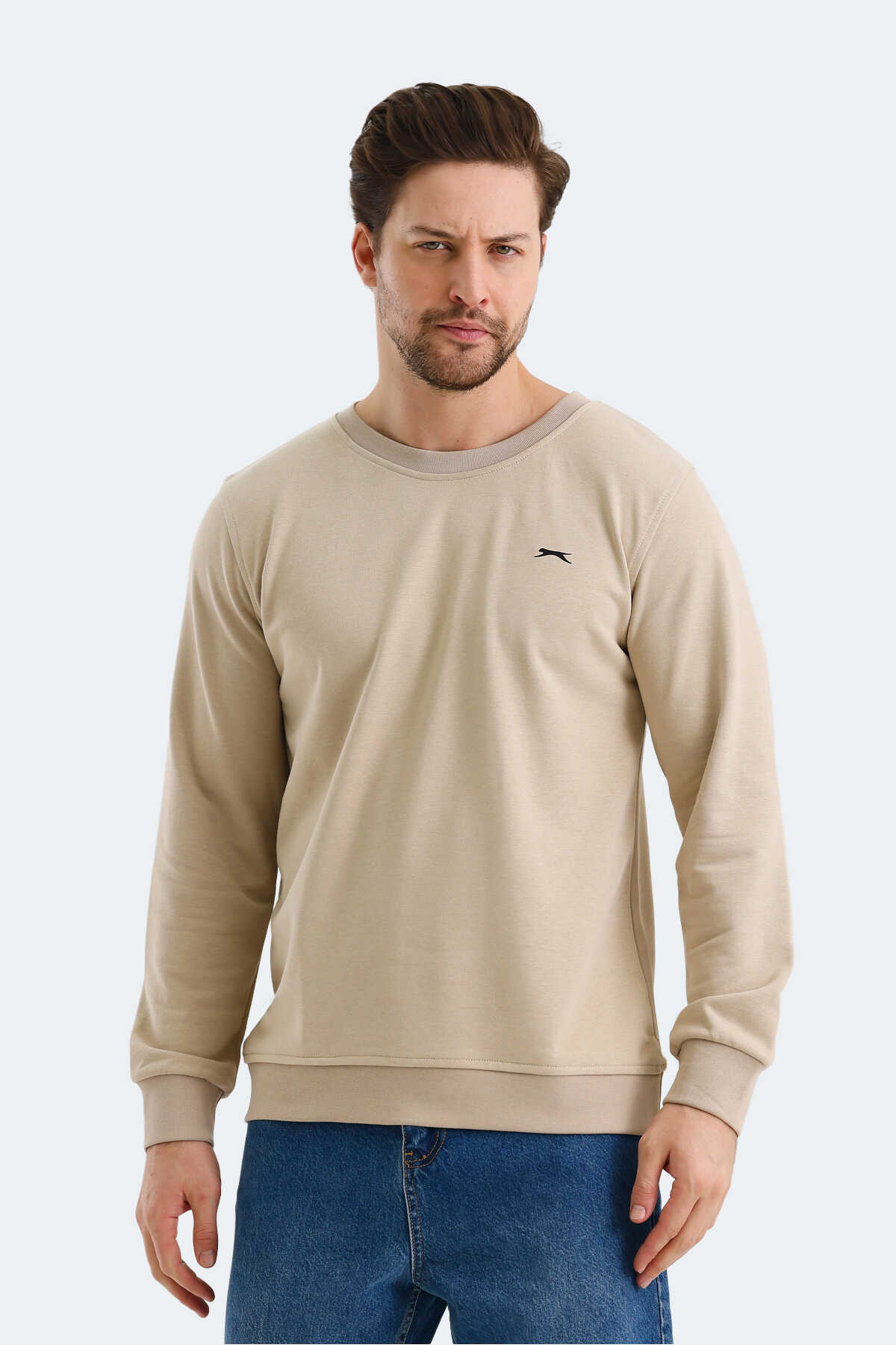 Slazenger - Slazenger ORVAR IN Erkek Bej Sweatshırt