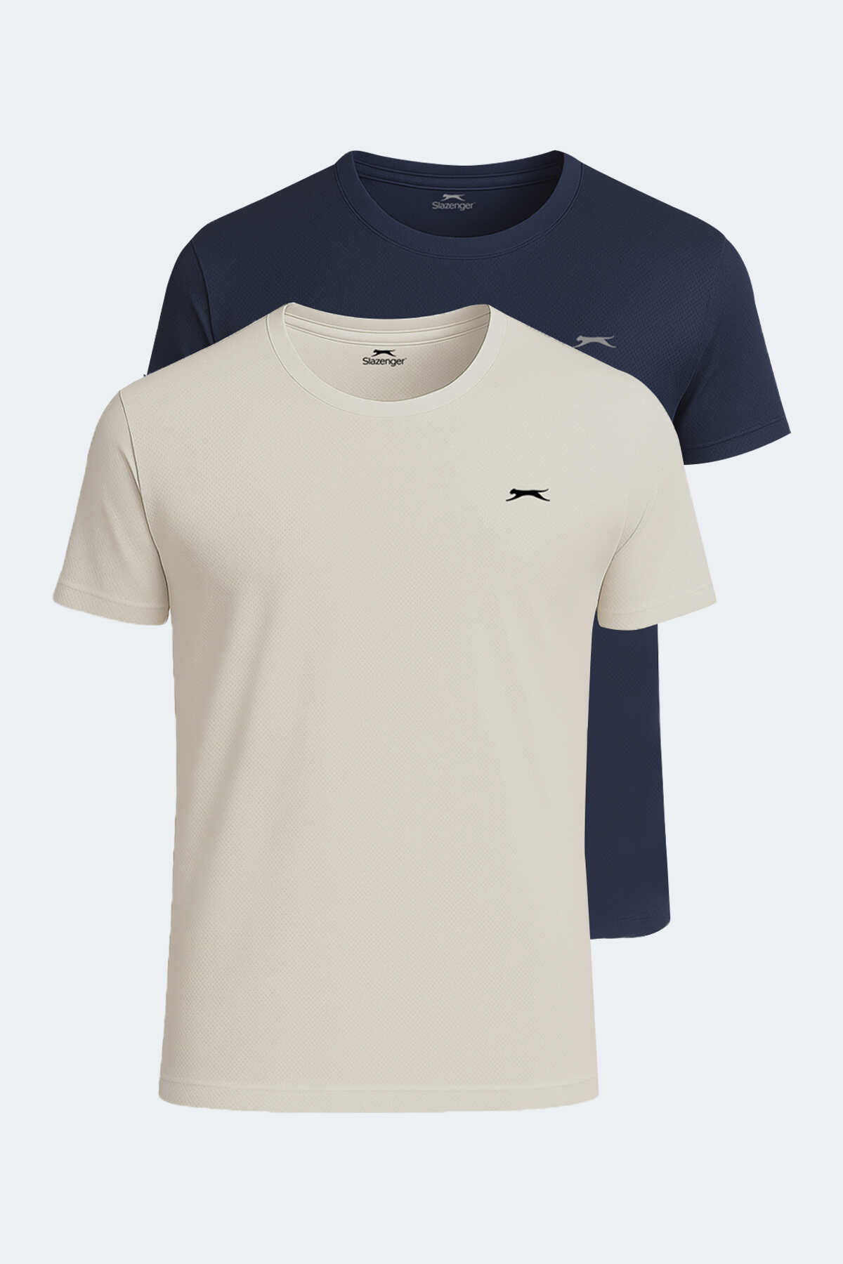 Slazenger - Slazenger OSWIN 2 li Set Erkek Bej - Lacivert Tişört Slazenger - Slazenger OSWIN 2 li Set Erkek Bej - Lacivert Tişört