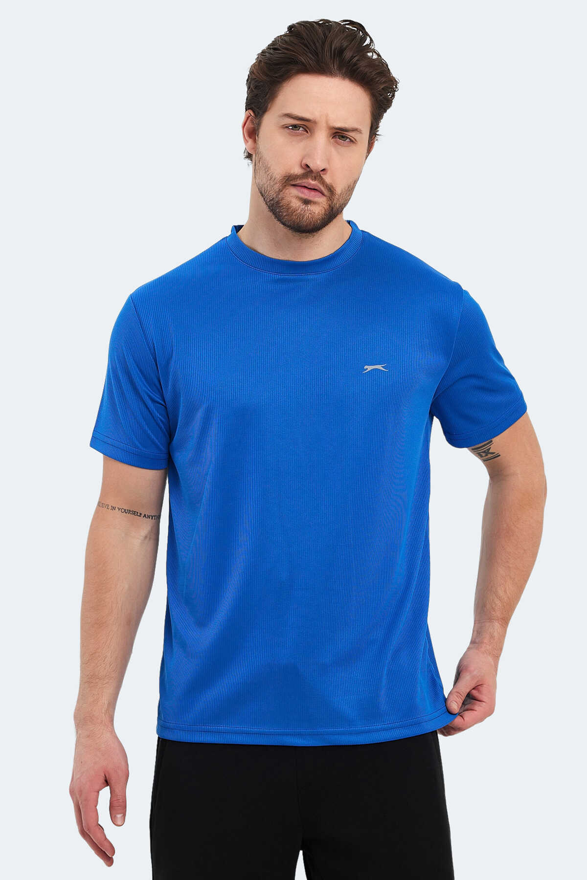 Slazenger - Slazenger OTAR I Erkek Saks Mavi Tişört