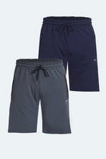 Slazenger - Slazenger OVER 2 li Set Erkek Lacivert - Koyu Gri Şort
