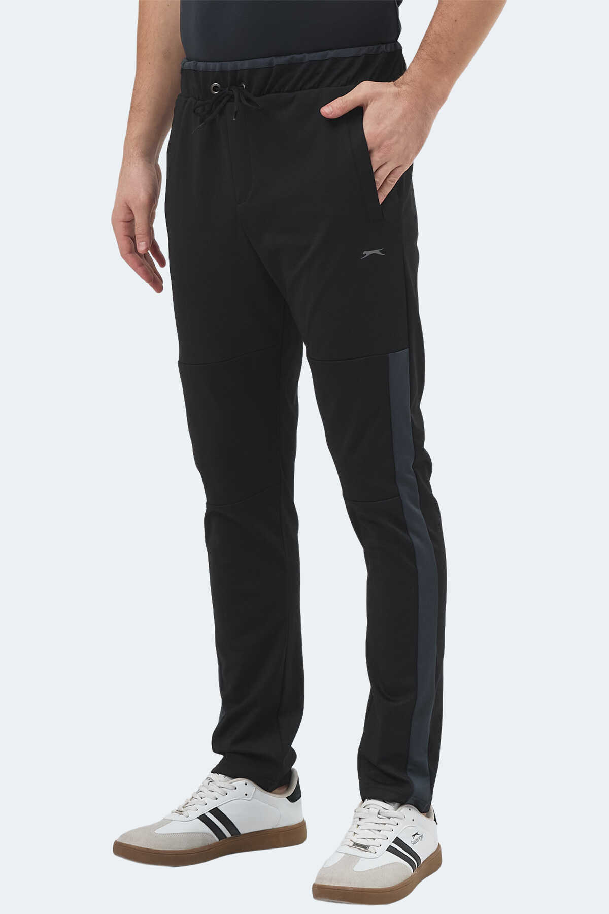 Slazenger - Slazenger OXFORD I Erkek Fermuar Cepli Siyah Eşofman Altı